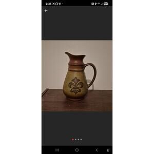 Decorative Pitcher Brown with Fleur De Lis